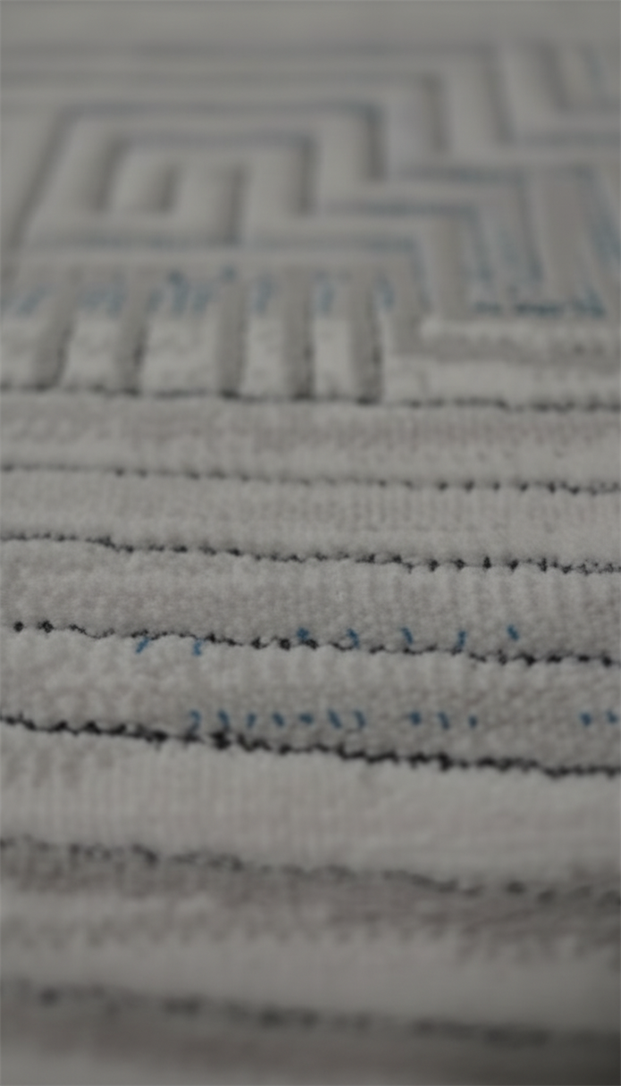 BAHAR Serisi Krem Mavi Yumuşak Geçişli Modern Desenli Halı | BT371