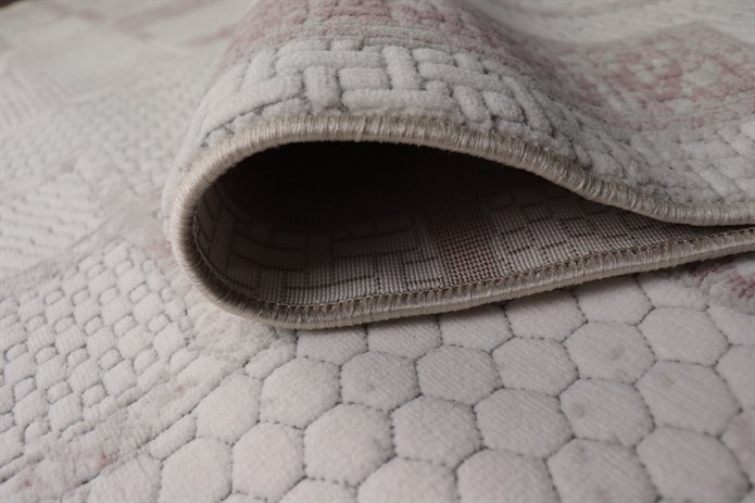 BAHAR Serisi Krem Pembe Yumuşak Geçişli Modern Desenli Halı | BT382