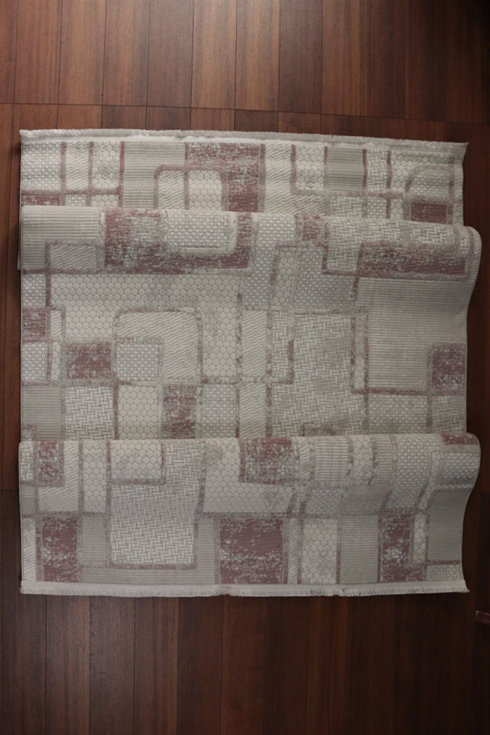 BAHAR Serisi Krem Pembe Yumuşak Geçişli Modern Desenli Halı | BT382