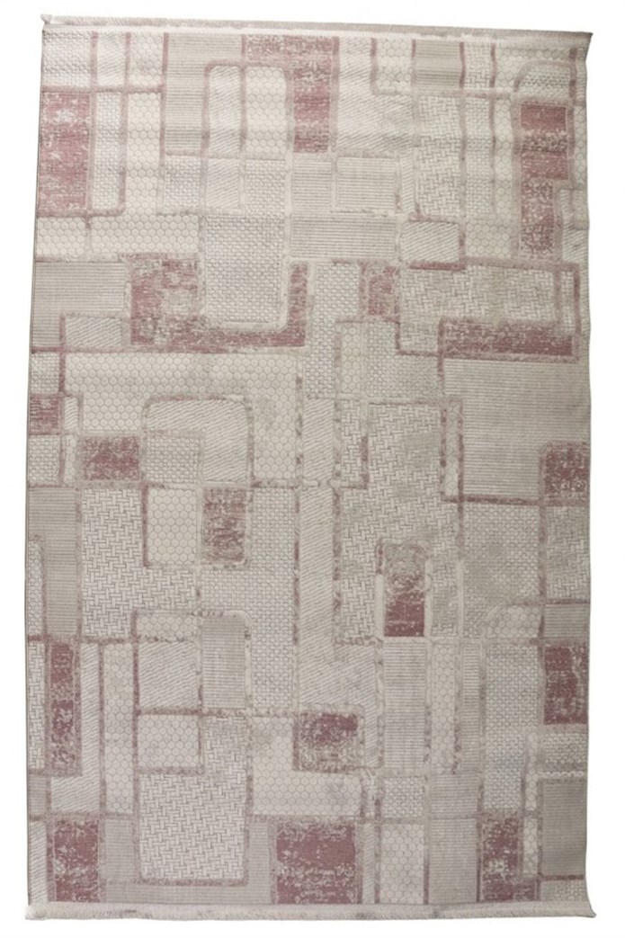 BAHAR Serisi Krem Pembe Yumuşak Geçişli Modern Desenli Halı | BT382