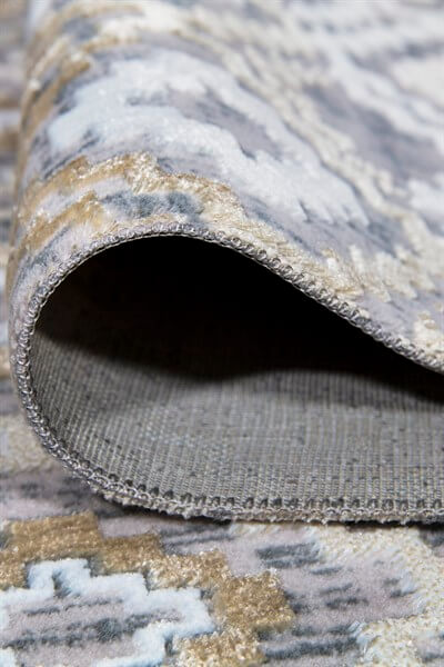 Stella Bej  Renkli Parlak Yüzeyli  Dekoratif Halı