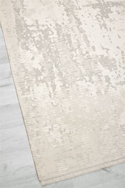 Bej Rengi Vintage Bambu Altı Kaymaz Makine Dokuma Halı