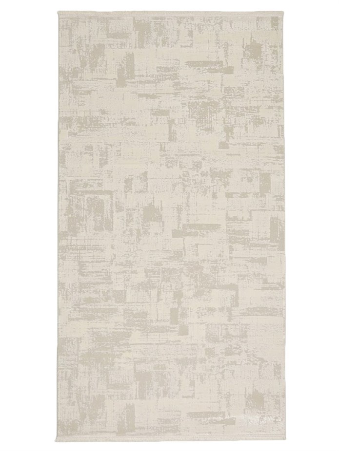 Beliz Viskon Krem Soyut Desenli Tüylenme Yapmayan Toz Tutmaz Premium Salon Halısı | 634