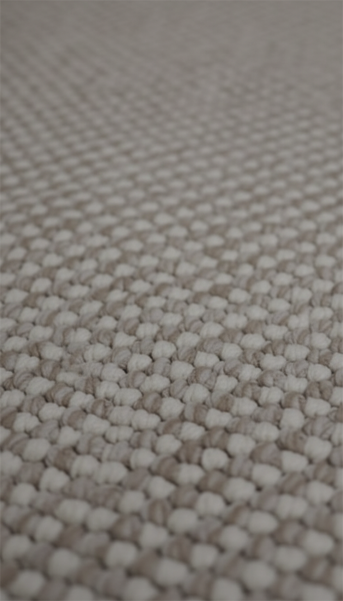 BERFE Serisi Beyaz Açık Kahve Dokulu Saçaklı Kaymaz Taban Modern Halı | 1001