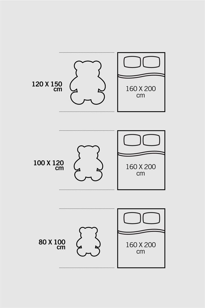 Beyaz Ayıcık Şekilli Peluş Halı