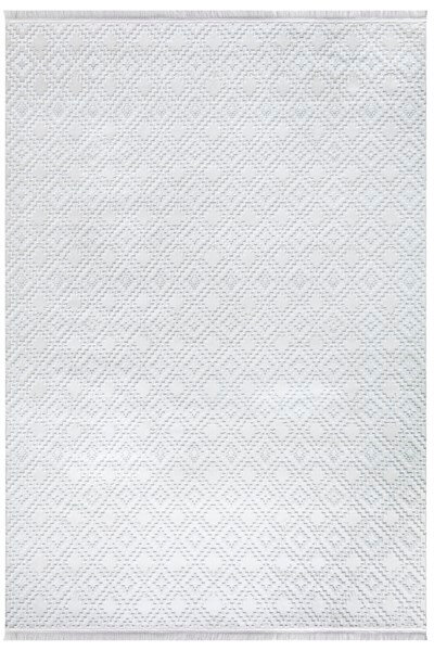 Stella Beyaz Renkli Parlak Yüzeyli  Dekoratif Halı