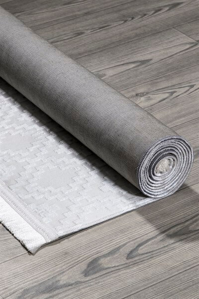 Stella Beyaz Renkli Parlak Yüzeyli  Dekoratif Halı