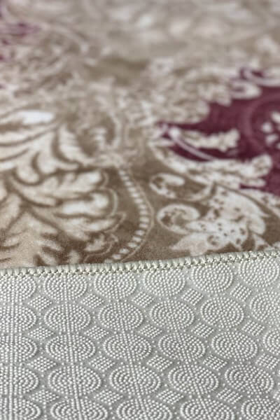 Bordo Renkli Kaymaz Taban Yıkanabilir Halı