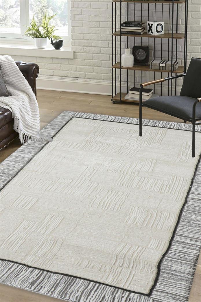 Crown 4012 GRİ Seri  Makine Dokuma Taban Modern Salon Halısı | Sultan Halı