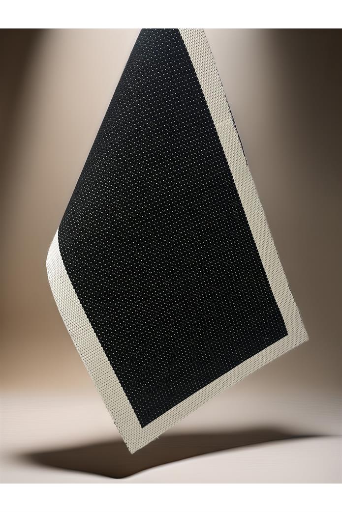 Derin Sisal Krem Bordürlü Siyah Jüt Sisal Dekoratif Kaymaz Taban Yıkanabilir Halı | ST05