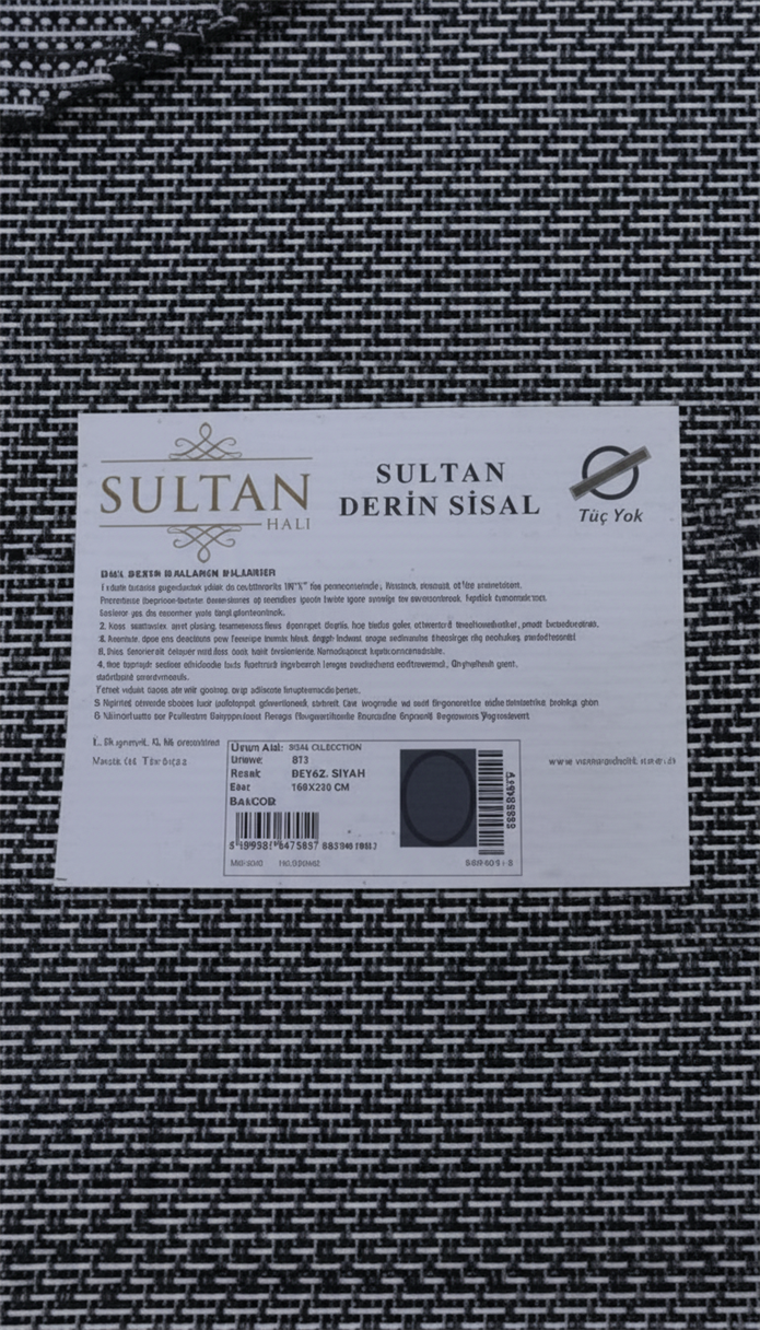 Derin Sisal Yuvarlak Antrasit Bordürlü Siyah Jüt Sisal Dekoratif Kaymaz Taban Yıkanabilir Halı | ST11