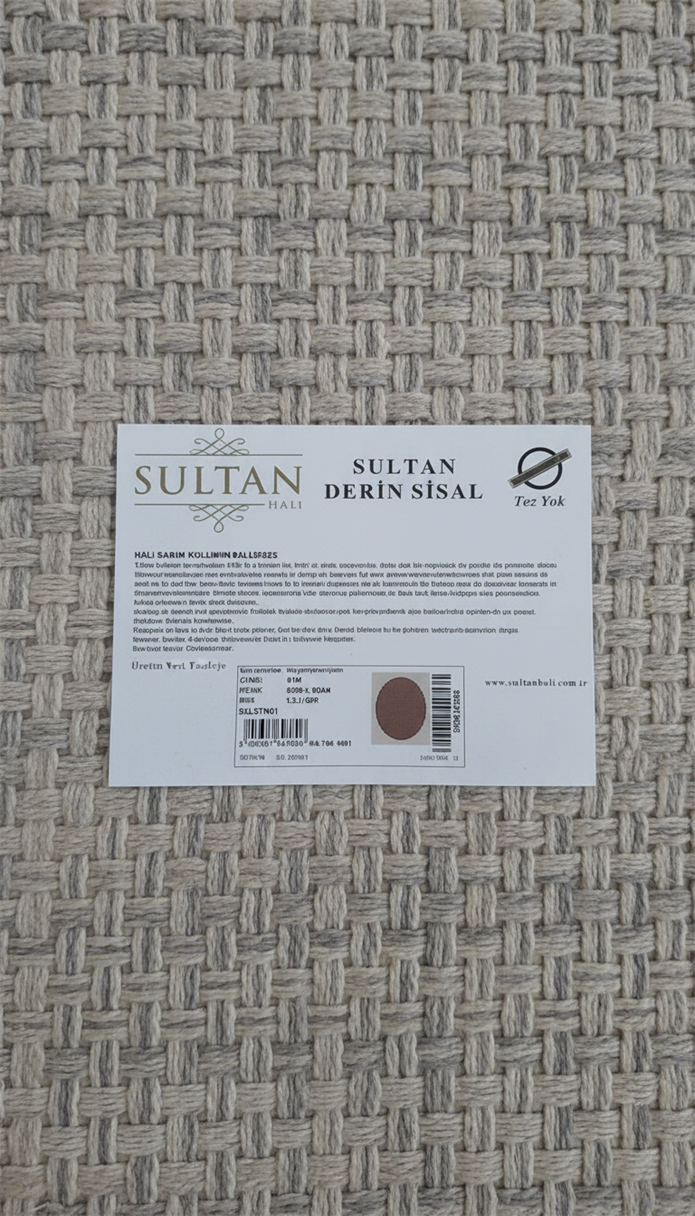 Derin Sisal Yuvarlak Bej Bordürlü Vizon Jüt Sisal Dekoratif Kaymaz Taban Yıkanabilir Halı | ST09