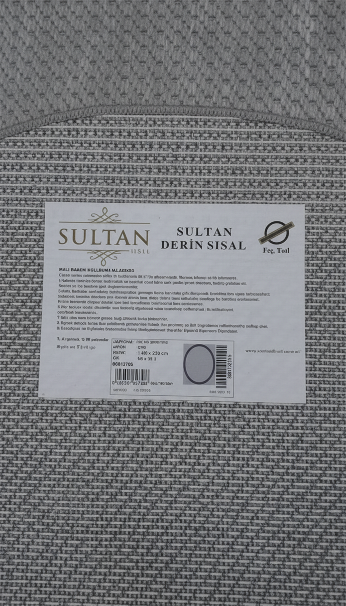 Derin Sisal Yuvarlak Gri Bordürlü Açık Gri Jüt Sisal Dekoratif Kaymaz Taban Yıkanabilir Halı | ST08