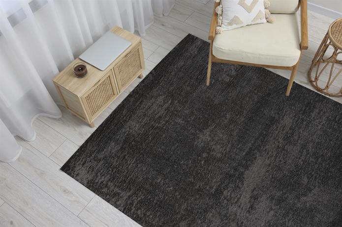 Dream Color Antrasit Yumuşak Yüzeyli Kaymaz Makinede Yıkanabilir Halı