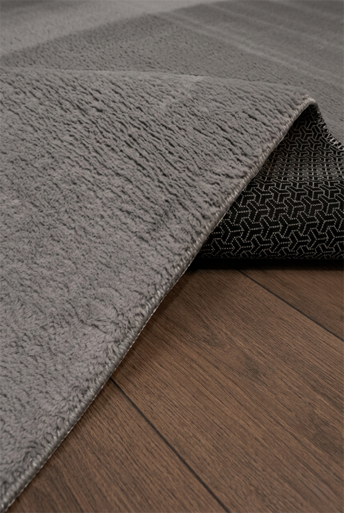 Dream Color Gri  Yumuşak Yüzeyli Kaymaz Makinede Yıkanabilir Halı