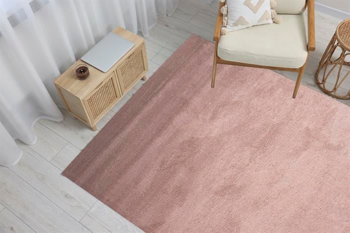 Dream Color Pembe Yumuşak Yüzeyli Kaymaz Makinede Yıkanabilir Halı
