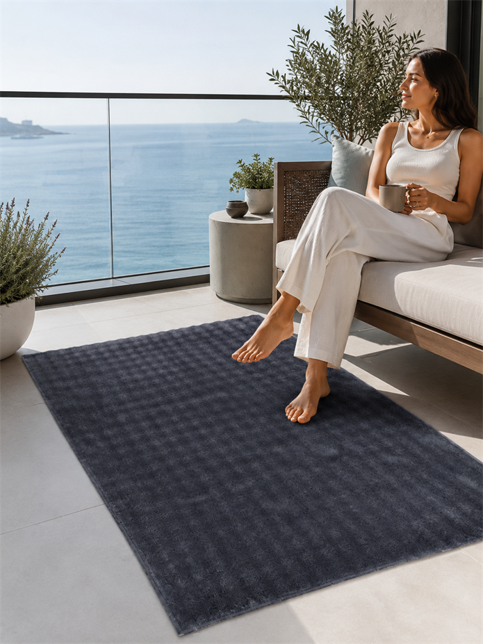 Dream Soft Antrasit Yumuşak Yüzeyli Kaymaz Makinede Yıkanabilir Halı
