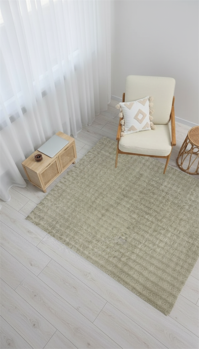 Dream Soft Bej Yumuşak Yüzeyli Kaymaz Makinede Yıkanabilir Halı