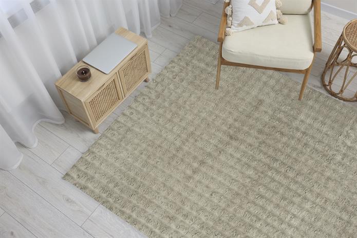 Dream Soft Bej Yumuşak Yüzeyli Kaymaz Makinede Yıkanabilir Halı