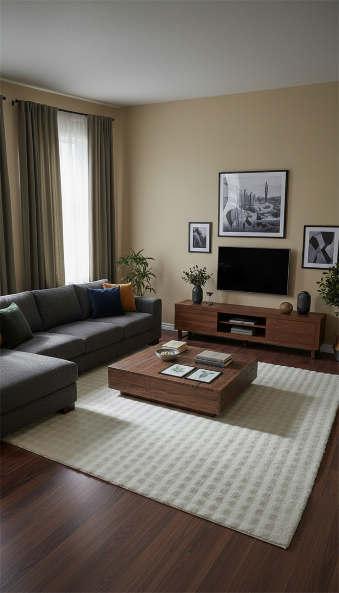 Dream Soft Krem Desenli Yumuşak Yüzeyli Kaymaz Makinede Yıkanabilir Halı