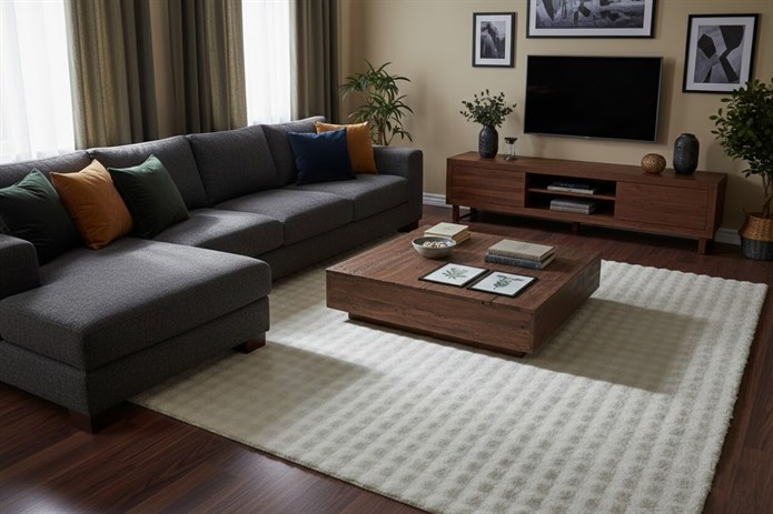 Dream Soft Krem Desenli Yumuşak Yüzeyli Kaymaz Makinede Yıkanabilir Halı