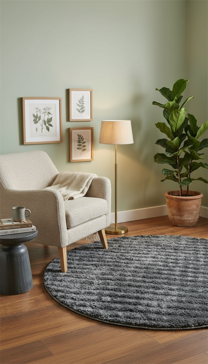 Dream Soft Yuvarlak Antrasit Desenli Yumuşak Yüzeyli Kaymaz Makinede Yıkanabilir Halı