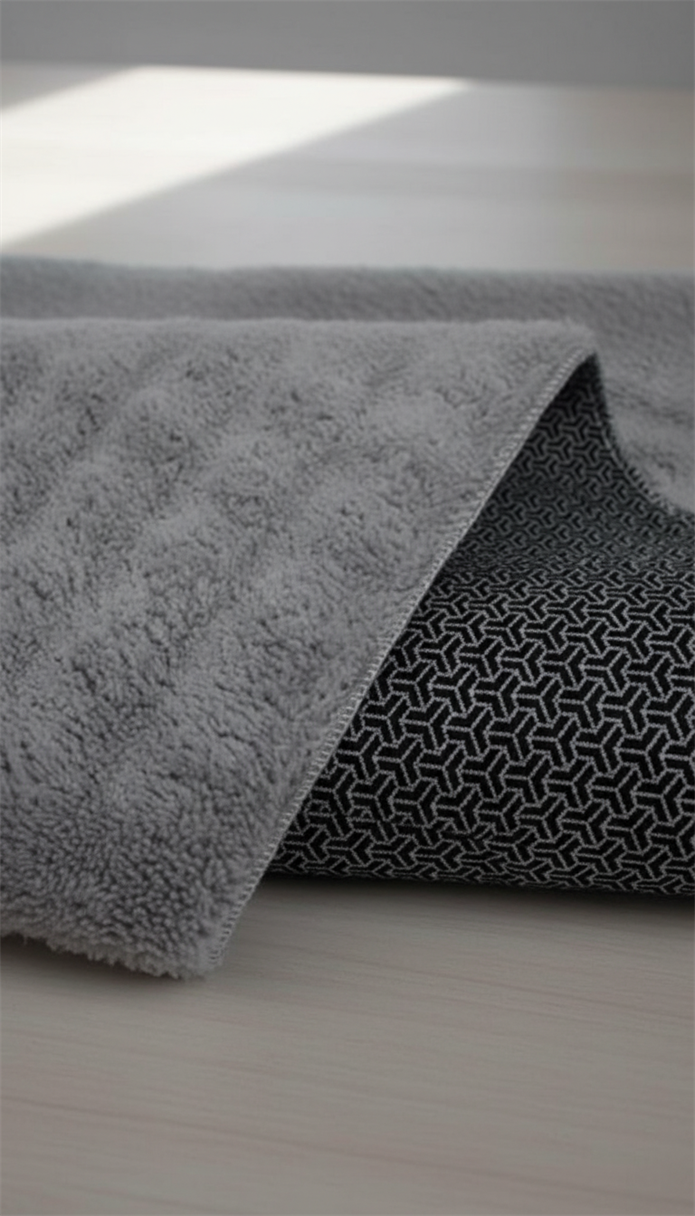 Dream Soft Yuvarlak Gri Desenli Yumuşak Yüzeyli Kaymaz Makinede Yıkanabilir Halı