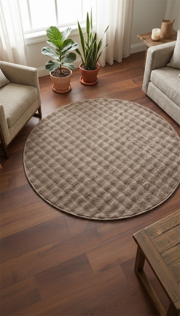 Dream Soft Yuvarlak Vizon Yumuşak Yüzeyli Kaymaz Makinede Yıkanabilir Halı