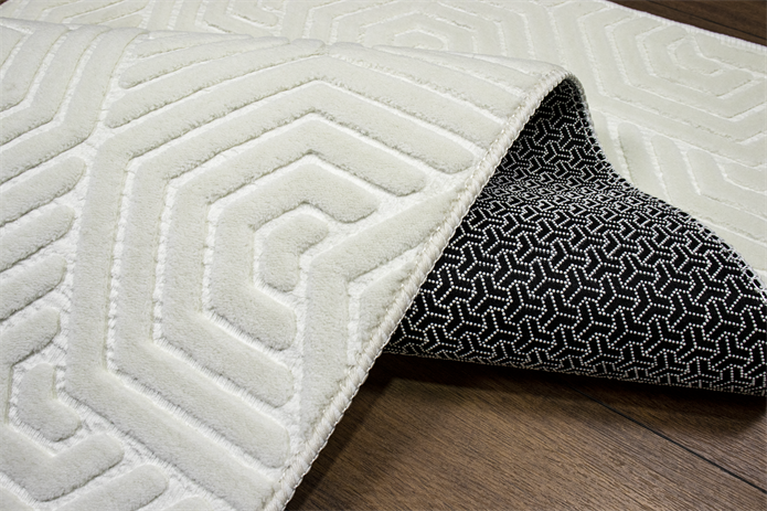 Embos Serisi Krem Kaydırmaz Taban Peluş Halı