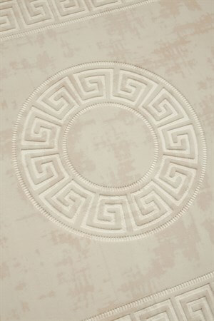 Fildişi Renkli Roma Desenli Kabartmalı Dokuma Taban Halı