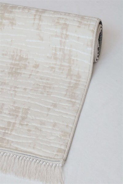 Fildişi Renkli Paşa Serisi Altı Kaymaz Yumuşak Yüzeyli Spor Halı