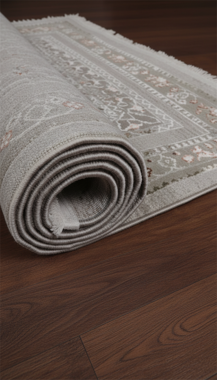 GOBLEN Serisi 710.000 Point Toz Tutmaz Pamuk Tabanlı Krem / Açık Gri Halı ı 8640