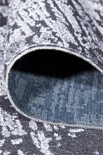 Gri Renkli Parlak Altı Kaymaz Yıkanabilir ince Modern Halı