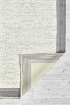 Gri Renk Çerçeveli Tabanı Kaymaz Toz Toplamaz Makine Dokuma Halı