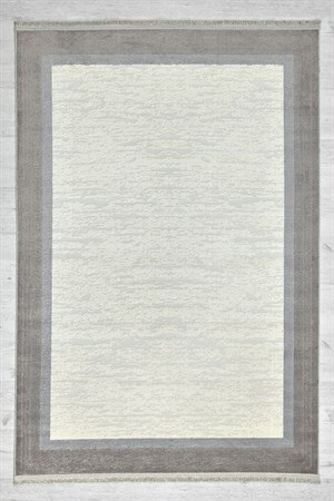 Gri Renk Çerçeveli Tabanı Kaymaz Toz Toplamaz Makine Dokuma Halı