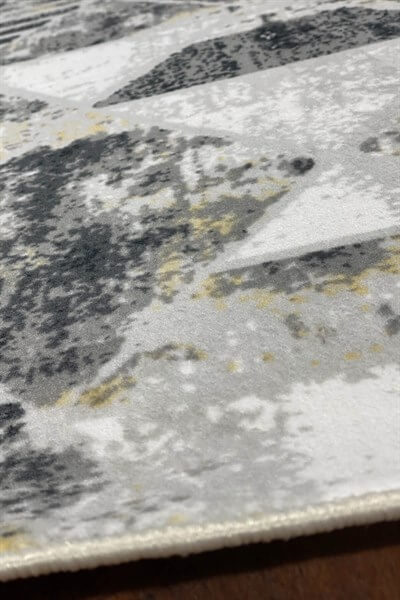 Gri Gold Renkli Kaymaz Taban Yıkanabilir Halı