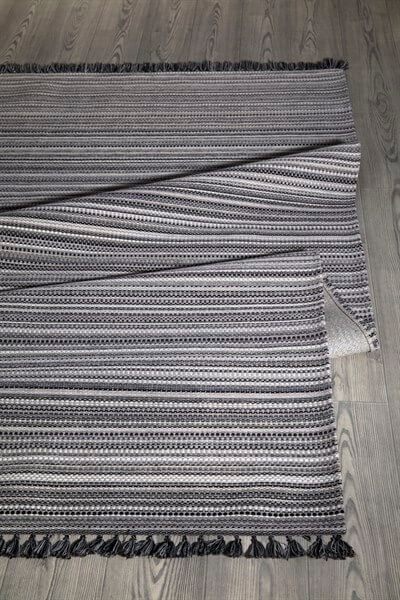 Gri Renkli Kaymaz Tabanlı Leke Tutmaz Nano Kilim