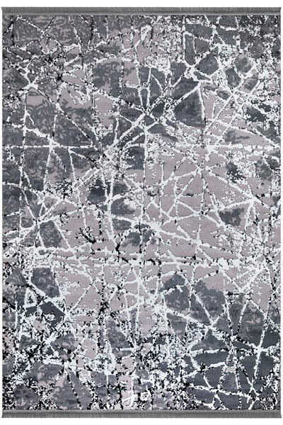 Stella Gri Renkli Parlak Yüzeyli  Dekoratif Makine Dokuma Halı