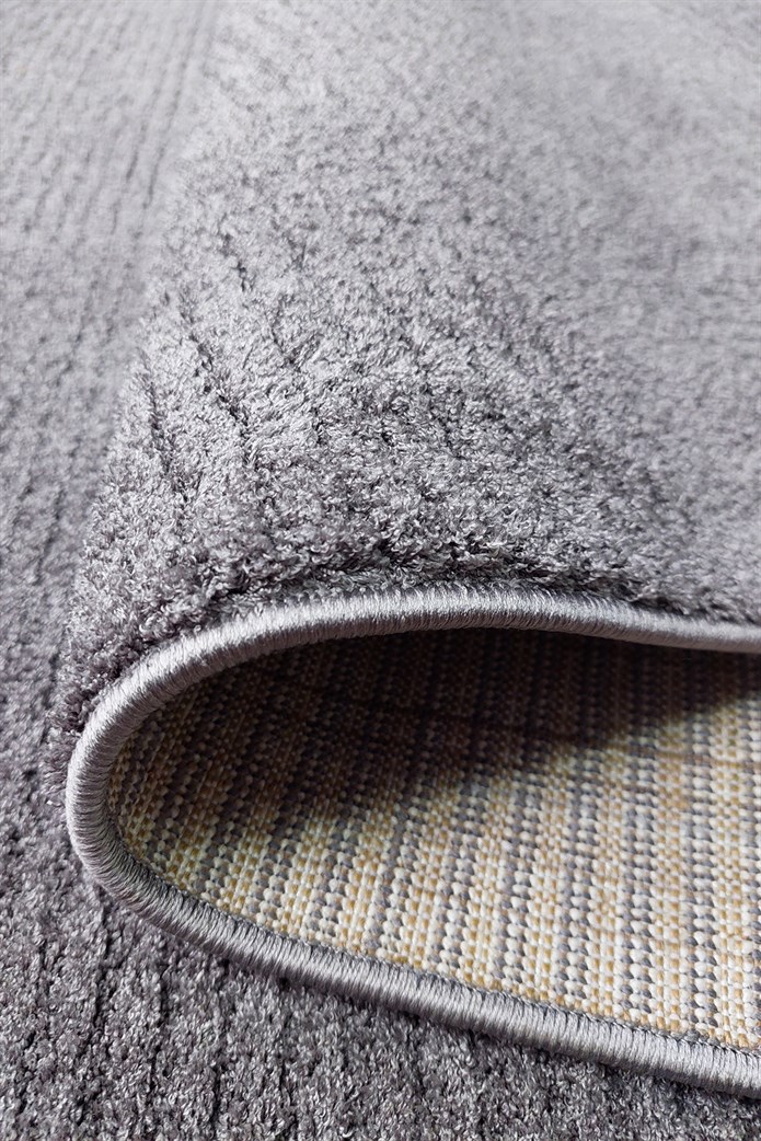 Gri Renkli  Soft Iskandinav Peluş Dokulu Makine Halısı