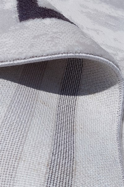 Gri Renkli Çerçeveli Modern Kaymaz Makine Dokuma Halı - AY013R