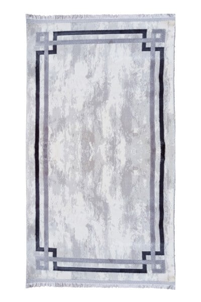 Gri Renkli Çerçeveli Modern Kaymaz Makine Dokuma Halı - AY013R
