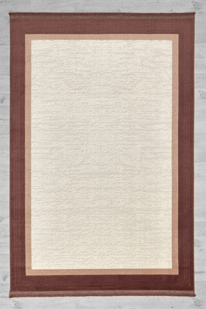 Gül Rengi Çerçeveli Tabanı Kaymaz Toz Toplamaz Makine Dokuma Halı