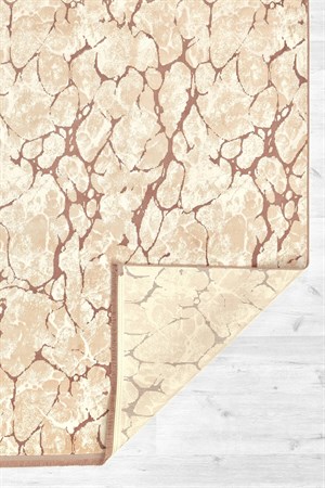 Gül Rengi Mermer Desenli Bambu Yumuşak Yüzeyli Dokuma Çocuk Odası Oturma Odası Salon Mutfak Halısı Yolluk  