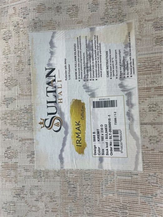 Irmak Serisi Vintage Halı 5668B Kiremit