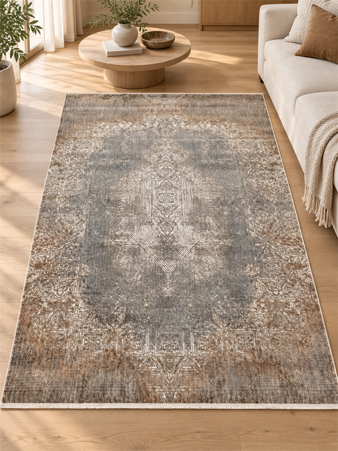 Irmak Serisi Vintage Halı 5670A Kahve