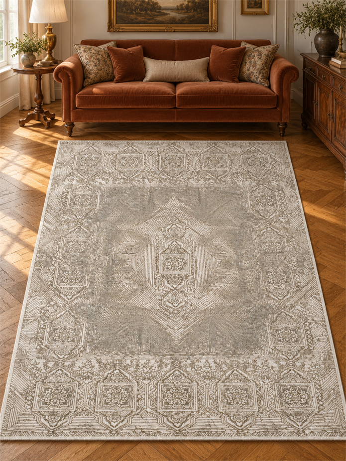 Irmak Serisi Vintage Halı 5670B Bej