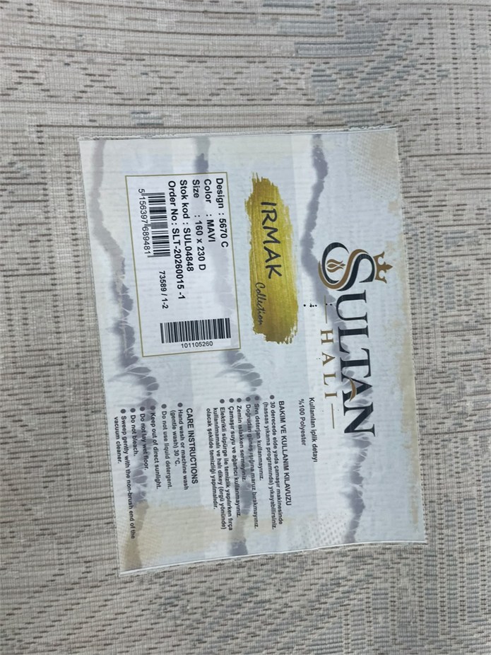 Irmak Serisi Vintage Halı 5670C Mavi