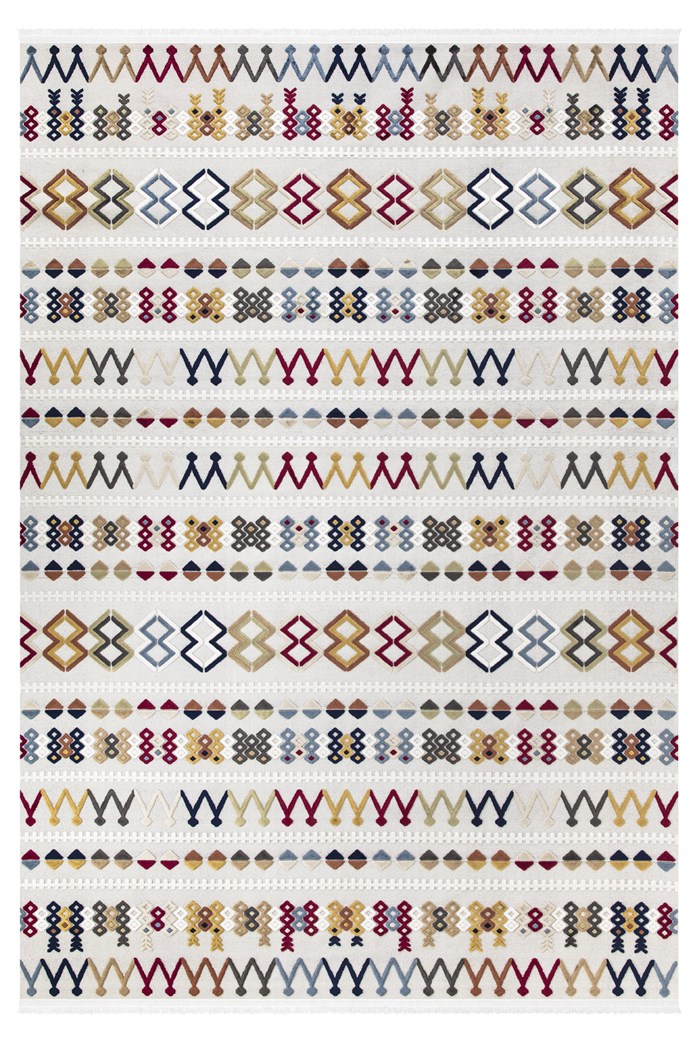 Kemik Viskon Altı Kaymaz  Modern Desenli Halı-0043