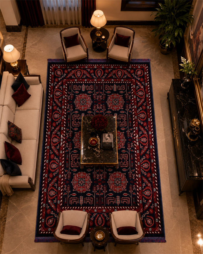 Kırmızı Afgan Tarzı Altı Kaymaz Yıkanabilir Şönil Kilim & Halı | SDF023