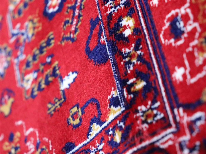 Kırmızı Afgan Tarzı Altı Kaymaz Yıkanabilir Şönil Kilim & Halı | SDF009